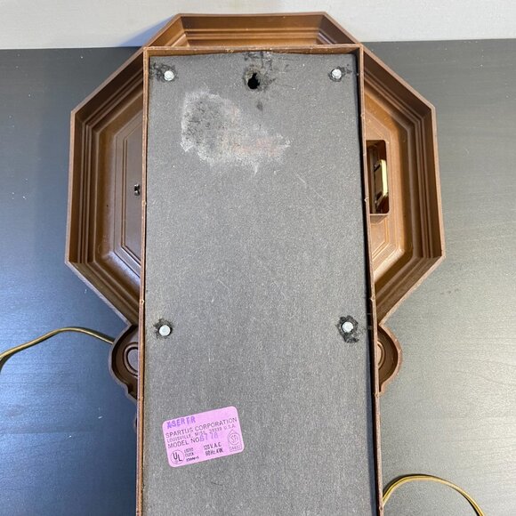 Vintage Spartus Regulator Pendulum Wall Clock Electric Working Mid Century,U.S.A - Picture 10 of 10
